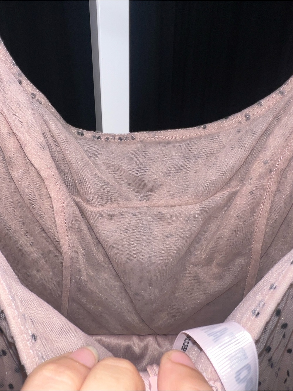 Mac Duggal 20776 NWT Pink Sleeveless Dot Net Ruffle Dress - Picture 8 of 10